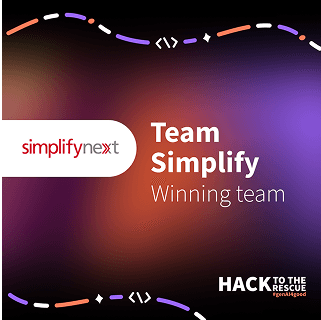 Winner Logo. Winning Team, Team Simplify, Hack to Rescue 2023