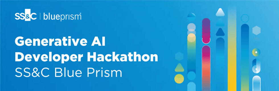 Banner: BluePrism Logo. Generative AI Developer Hackathon. SS&C Blue Pris