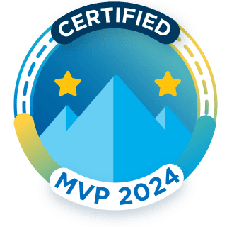 Certified logo, two stars. WIth the words MVP 2024 at the bottom